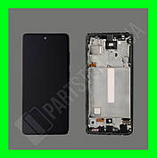 Дисплей модуль Samsung SM A525 OLED A52 Black 2021 (оригінальний розмір матриці) у зборі з рамкою