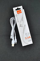 Кабель USB Micro Aspor A100 3A 1m (круглий) White