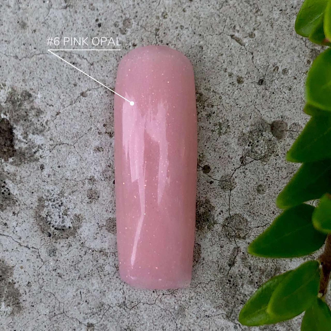 Акригель, полігель колір рожевий опал із шимером Pink Opal Crooz PolyGel 06, 30 мл