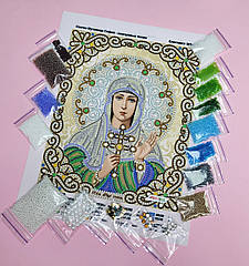 ЖЛ-4720 Свята Софія у перлах та кристалах, набір для вишивання бісером ікони