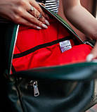 Жіночий зелений рюкзак CLASSIC з екошкіри для міста та подорожей SG, фото 4
