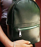 Жіночий зелений рюкзак CLASSIC з екошкіри для міста та подорожей SG, фото 2