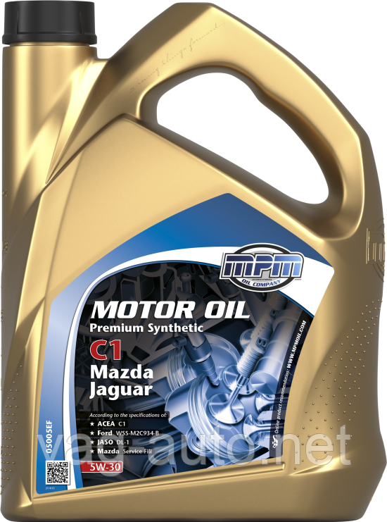 Моторна олива MPM Premium SyntheticC1 Mazda/Jaguar / 5W30 / 5л. / (ACEA C1, JASO DL-1)