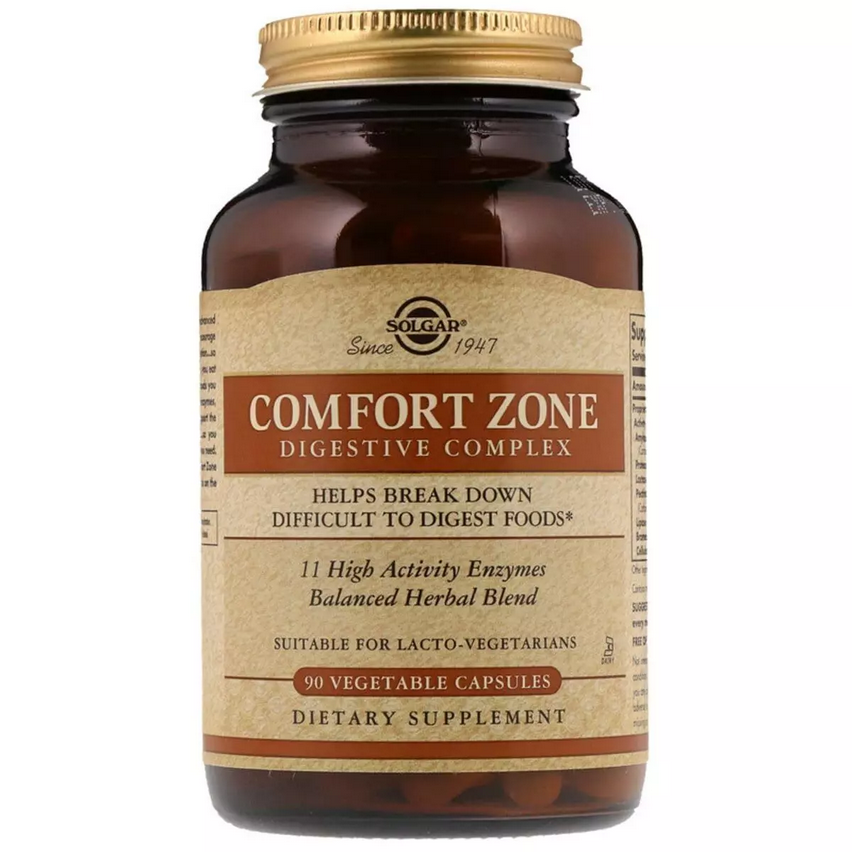 Уценка! Травний комплекс Comfort Zone Digestive Complex, Solgar, 90 вегетаріанських капсул