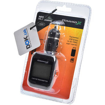 FM- трансмиттер Grand-X CUFM71GRX black SD/USB (CUFM71GRX)