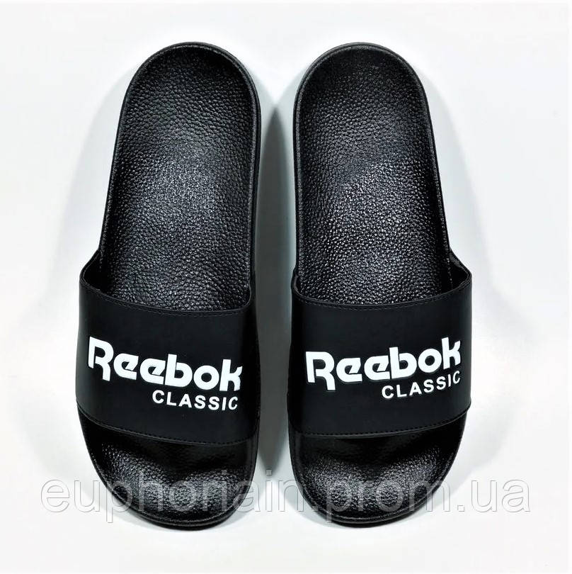 Мужские Шлёпанцы Тапочки Reebok Сланцы Рибок Чёрные (размеры: 40) Отличное качество - фото 7 - id-p1661742578