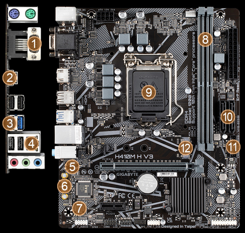Материнська плата GIGABYTE H410M H V3 s1200