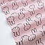 Двошаровий жатий муслін "Голови зайчиків на рожевому тлі", ширина 135 см, фото 3