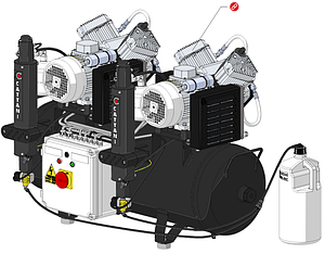 Компресор стоматологічний AC400 на 4 установки з осушувачем (арт. 013430)