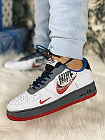 Кроссовки, кеды отличное качество Nike Air Force 1 White Grey Red Размер 38