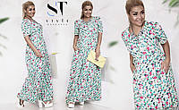 Привлекательное женское платье макси, ткань "Софт" 52, 56 размер 52