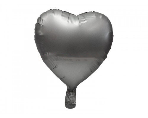 Фольгована куля Серце 18`, колір - срібло сатин, фото 1