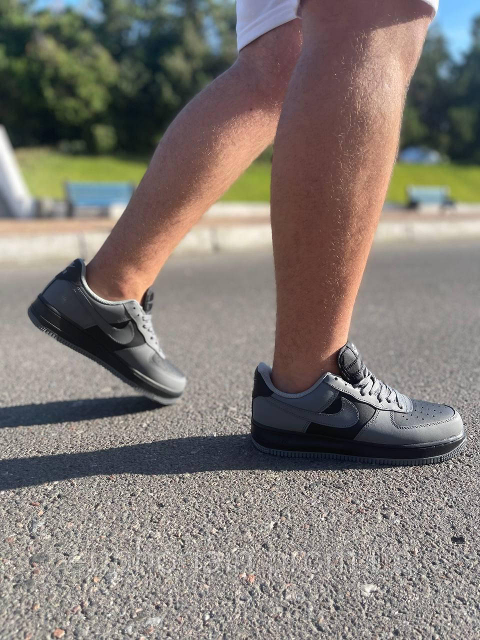 Nike air force 1 black and silver store