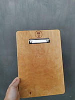 Деревянная планшетка под меню с логотипом Планшет для бумаги А4