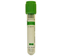 CDGNP 024 Вакуумная пробирка, 8 мл, натрий гепарин, зеленая, 16x100 мм ПЭТ