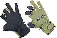 Перчатки неопреновые Fishing ROI олива Neoprene Gloves Olive