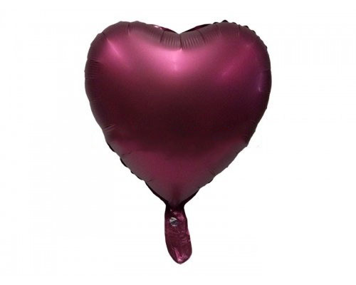 Фольгована куля Серце 18`, колір - "Бургунд" сатин, фото 1