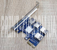Плата розширення райзерів PCI-E x1-x16 to 4 PCI-E USB 3.0 адаптер розширення riser card PCI-E 1 to 4