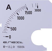 Шкала до амперметра щитового e.meter72.a1500.scale АС 1500 А 72х72 мм, E.NEXT (s066009)