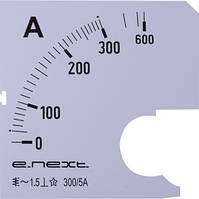 Шкала до амперметра щитового e.meter72.a300.scale АС 300 А 72х72 мм, E.NEXT (s066005)