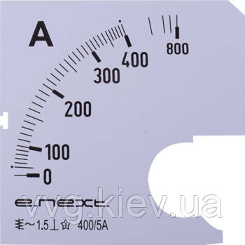 Шкала до амперметра щитового e.meter72.a400.scale АС 400 А 72х72 мм, E.NEXT (s066006)