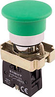 Кнопка "грибок" e.mb.bc31 без фіксації зелена, 1NO, E.NEXT (p0810116)