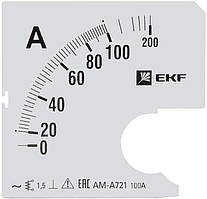 Шкала до амперметра щитового e.meter72.a100.scale АС 100А 72х72м, E.NEXT (s066011)