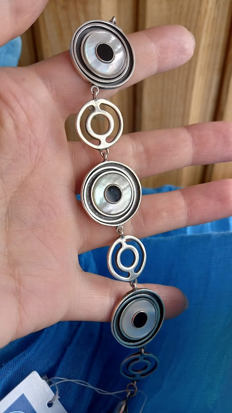 Срібний браслет із перламутром, фото 1