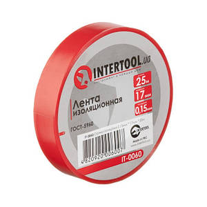 Стрічка ізоляційна 25 м, 17*0.15 мм, червона INTERTOOL IT-0060
