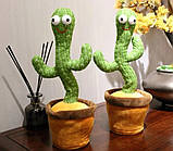 Танцюючий кактус співаючий 120 пісень з підсвічуванням Dancing Cactus TikTok зелений, фото 4