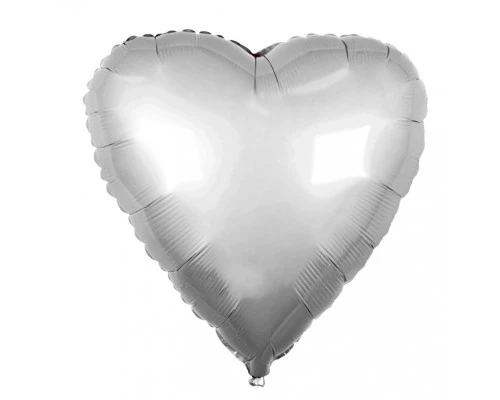 Фольгована куля Серце 32' Flexmetal, колір - срібло, фото 1
