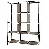 Тканинний складаний шафа для одягу і взуття 175х130х45 см Storage Wardrobe 88130 AN, фото 6