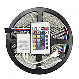 Світлодіодна Led стрічка 5050 RGB з блоком і пультом управління 5 м, фото 4