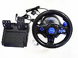 Кермо з педалями 3в1 Vibration Steering wheel Ігровий Геймпад PS2 / PS3 / PC, фото 3