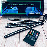 Універсальна автомобільна RGB led підсвічування з мікрофоном HR-01678 - Кольорове підсвічування для авто вологозахисна, фото 10