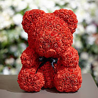 Мишко з троянд 3D 25см ведмедик з квітів подарунки коханій подарунок для дівчини ведмедик з квітів