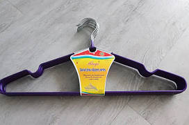 Набір вішалок металевих c гумовим покриттям 10шт фіолетовий