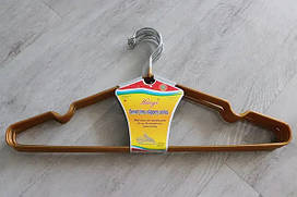 Набір вішалок металевих c гумовим покриттям 10шт бронзовий