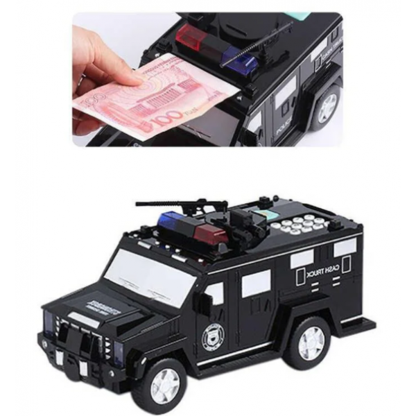 Дитяча машина скарбничка сейф-скарбничка CASH TRUCK з кодовим замком і відбитком пальця