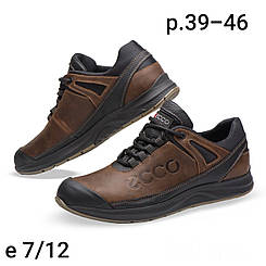 Кросівки туфлі чоловічі спортивні шкіряні демісезонні осінні чорні коричневі Ecco копія (код:СД-М-7/12)