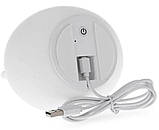 Дитячий нічник. Дитячий настільний нічник-світильник на акумуляторі зайчик, силіконовий світильник зайчик,, фото 2