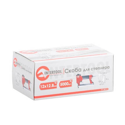 Скоба для степлера 12x12.8мм (0.9x0.7мм) 5000 шт./пач. INTERTOOL PT-8012, фото 3