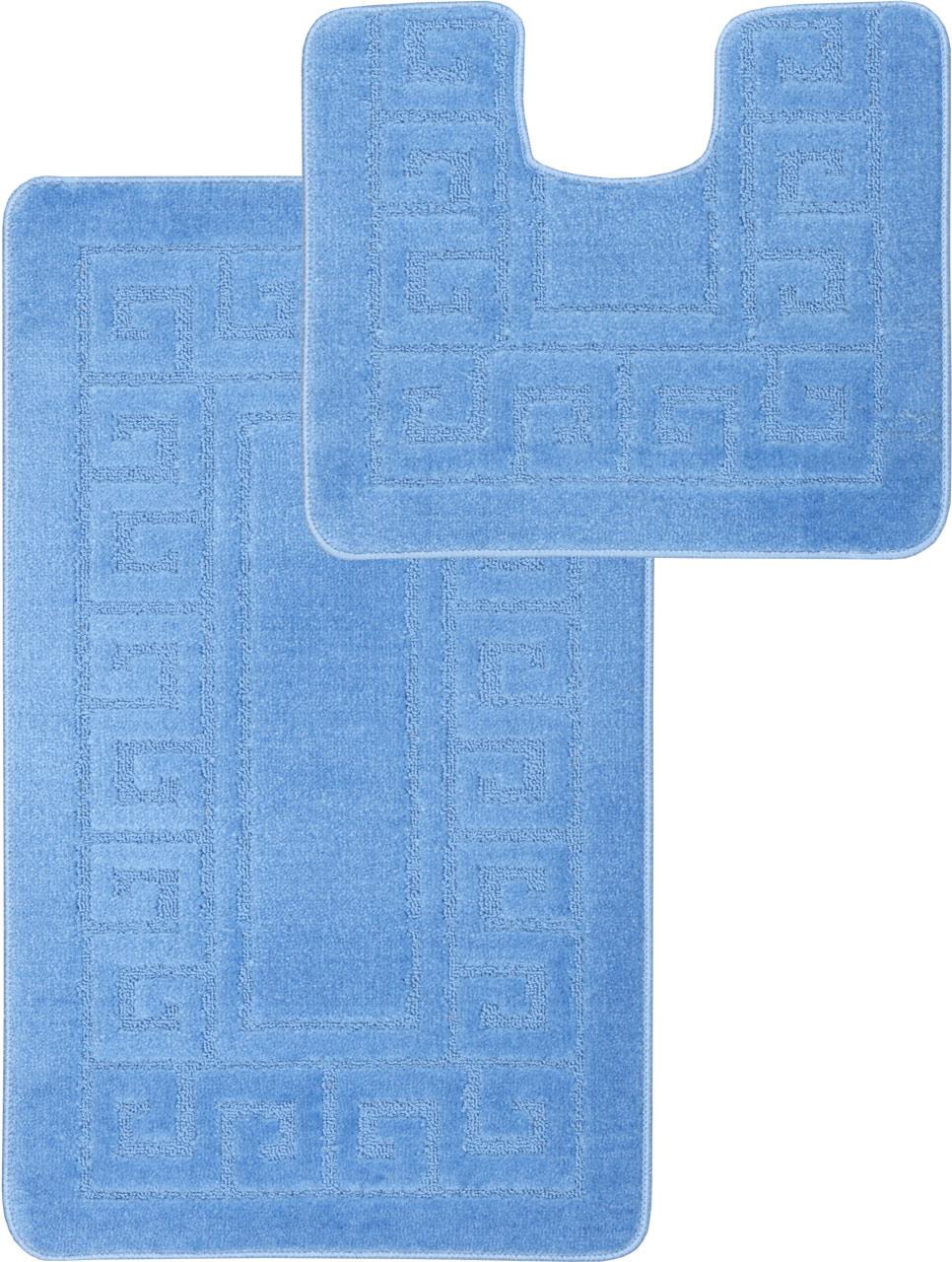 Набор ковриков для ванной и туалета Relana Elana Ethnic 60x100+60x50 см темно голубой - фото 5 - id-p1661855206