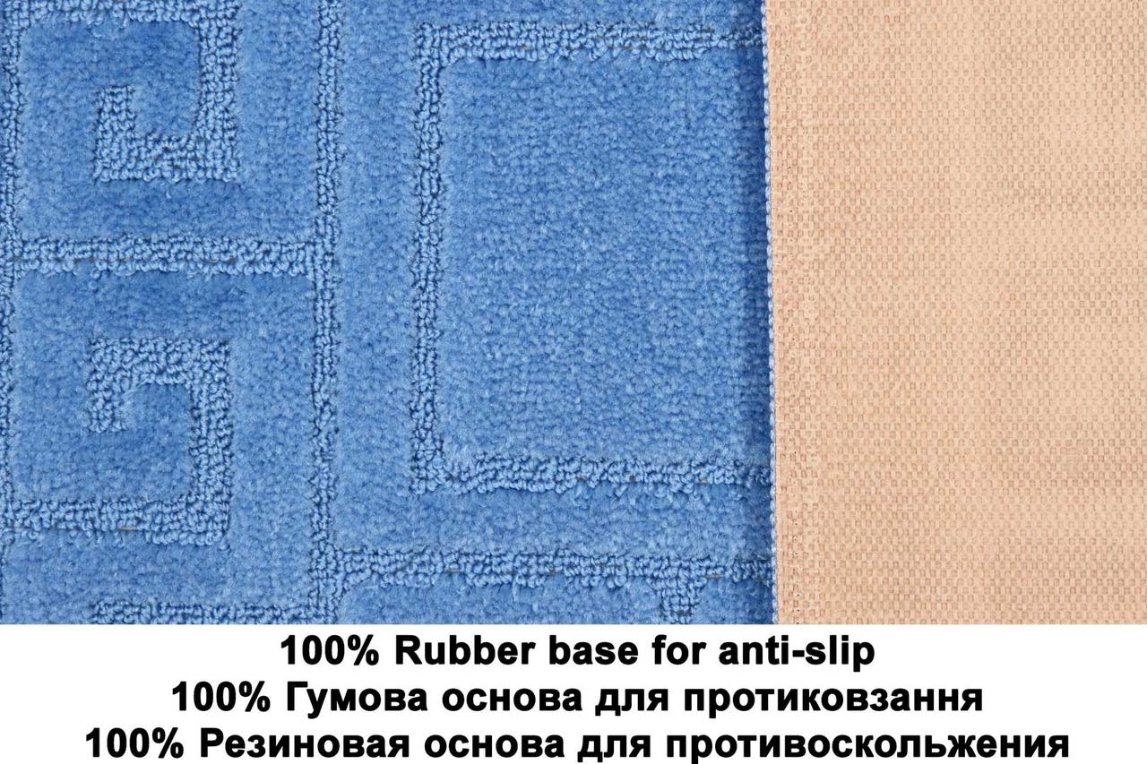 Набор ковриков для ванной и туалета Relana Elana Ethnic 60x100+60x50 см темно голубой - фото 3 - id-p1661855206