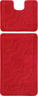 Набор ковриков для ванной и туалета Relana Elana 5336 60x100+60x50 см бордовый красный