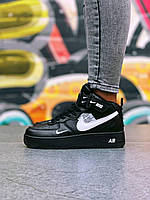 Кроссовки, кеды отличное качество Nike Air Force 1 High Black White Размер 36