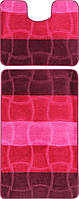 Набор ковриков для ванной и туалета Relana Elana Sariyer 60x100+60x50 см вишневый баклажановый