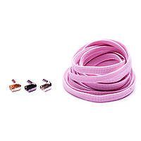 Эластичные шнурки с зажымами без завязок 1м светло-розовый