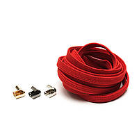Эластичные шнурки с зажымами без завязок 1м красный