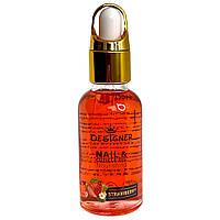 Зміцнююча олія для нігтів та кутикули з вітаміном Е Дизайнер / з піпеткою, 30 мл Strawberry /Полуниця №8